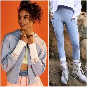 Free People Movement Sock It Me Layer & Leggings Set in Stone Wash Size XS NWOT